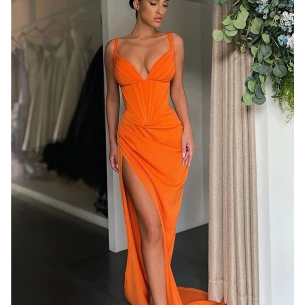 BRAND NEW orange formal dress